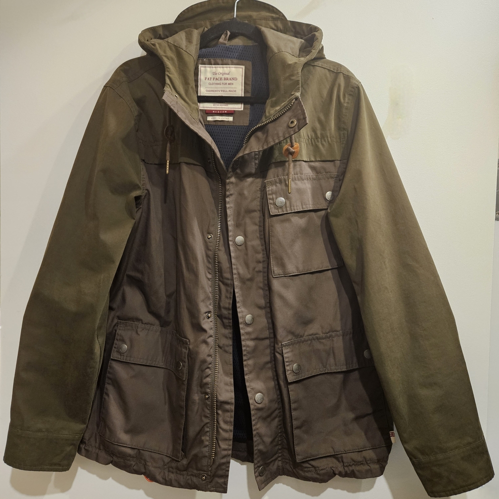 Fatface Men's Two-Tone Brown/Green Military Jacket US M